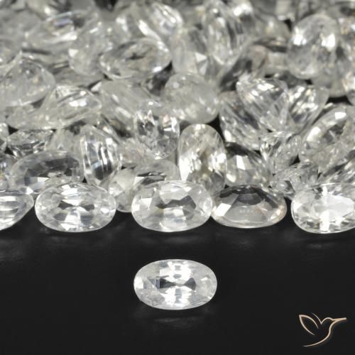 0.39ct طبيعي أبيض دافئ زركون, بيضوي, VVS-VS