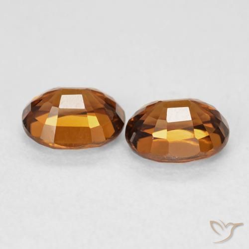 أحجار زركون Medium Dark-Orange طبيعية، بيضوي، VVS، وزنها 2.14 قيراط