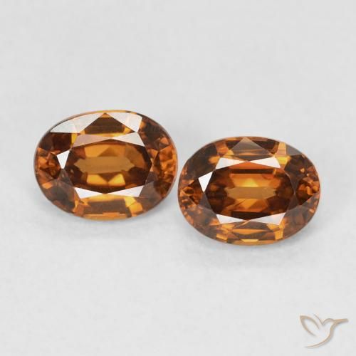 1.19ctw طبيعي Medium Dark-Orange زركون, بيضوي, VVS-VS