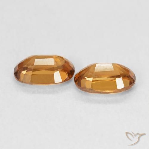 أحجار زركون Medium Dark-Orange طبيعية، بيضوي، VVS-VS، وزنها 1.50 قيراط
