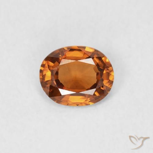 0.45ct طبيعي برتقالى ترابى زركون, بيضوي, VVS