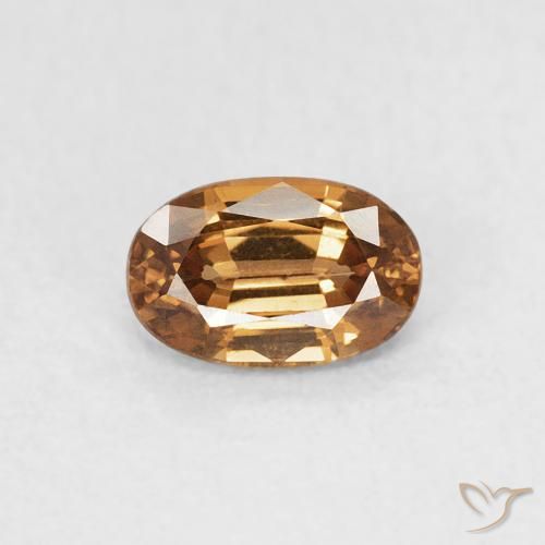 0.77ct طبيعي برتقالى بنى زركون, بيضوي, VVS