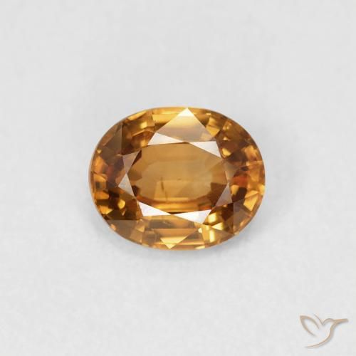 0.94ct طبيعي برتقالى متوسط زركون, بيضوي, VVS