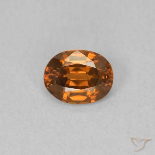 0.59ct طبيعي برتقالى غامق زركون, بيضوي, VVS-VS