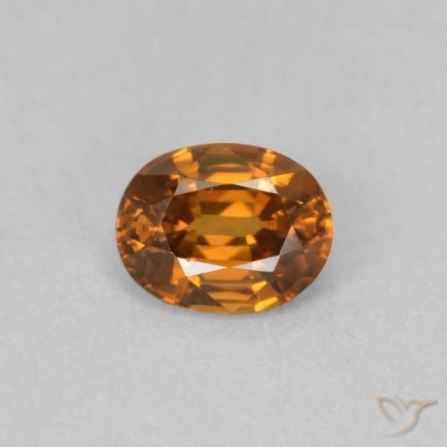 0.60ct طبيعي برتقالى غامق زركون, بيضوي, VVS-VS