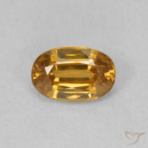 0.78ct طبيعي برتقالى غامق زركون, بيضوي, VVS-VS
