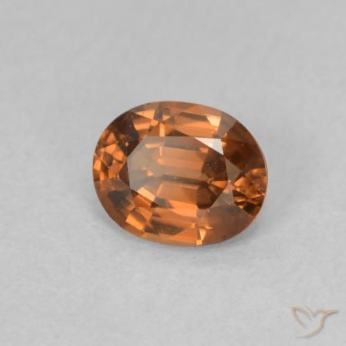 زركون Medium Dark-Orange طبيعي، بيضوي، 0.87 قيراط، VVS-VS
