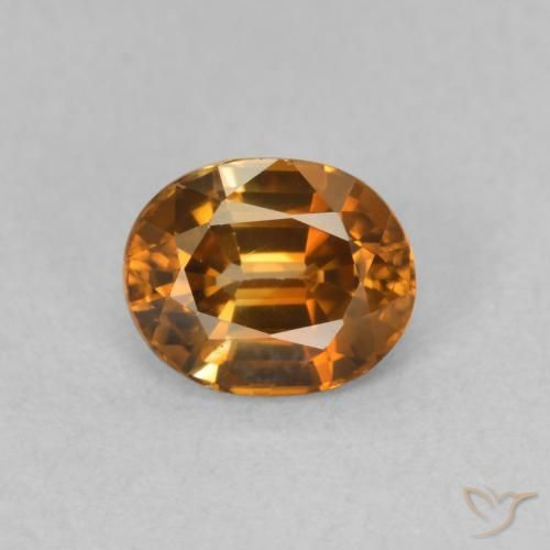 1.06ct طبيعي برتقالى ترابى زركون, بيضوي, VVS-VS