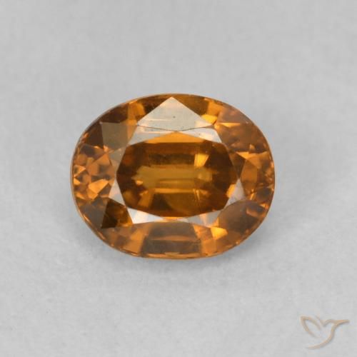 1.02ct طبيعي برتقالى بنى زركون, بيضوي, VVS-VS