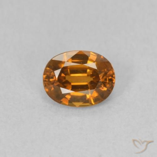 0.63ct طبيعي برتقالى متوسط زركون, بيضوي, VVS-VS