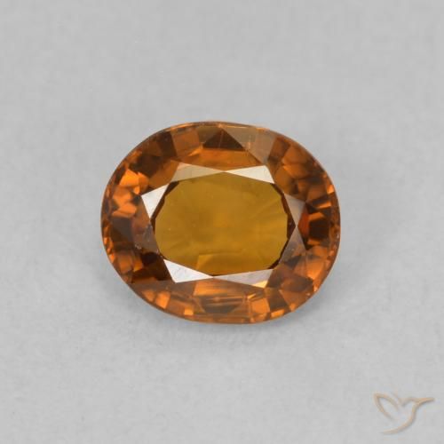 0.88ct طبيعي برتقالى غامق زركون, بيضوي, VVS-VS
