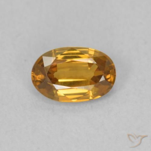 0.63ct طبيعي برتقالى متوسط زركون, بيضوي, VVS-VS