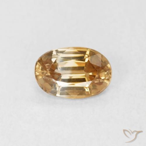 0.72ct طبيعي خوخى-ذهبى زركون, بيضوي, VVS-VS