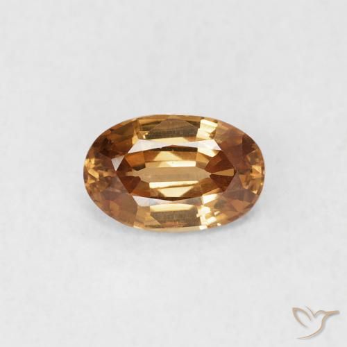 0.63ct طبيعي بني ذهبي زركون, بيضوي, VVS-VS