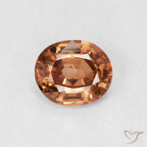 0.93ct طبيعي برتقالى محمر غامق زركون, بيضوي, قليلا جدا
