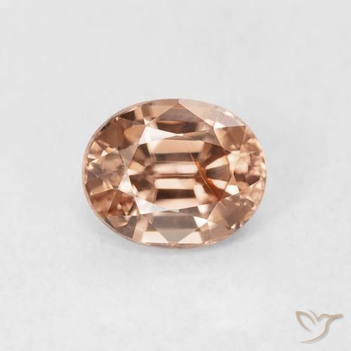 1.00ct طبيعي Light Grapefruit Pink زركون, بيضوي, قليلا جدا