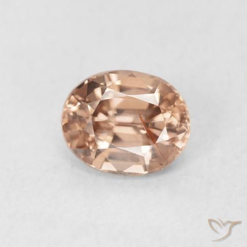 زركون Light Grapefruit Pink طبيعي، بيضوي، 1.00 قيراط، قليلا جدا