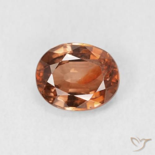 1.02ct طبيعي برتقالى غامق زركون, بيضوي, قليلا جدا