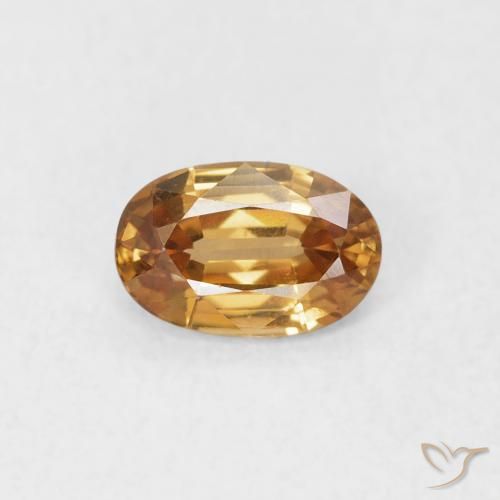 0.69ct طبيعي برتقالى صدأ زركون, بيضوي, VVS-VS