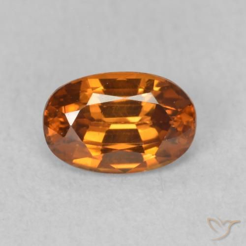 0.73ct طبيعي برتقالى بنى زركون, بيضوي, VVS-VS