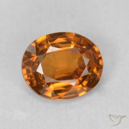 0.84ct طبيعي Medium Dark-Orange زركون, بيضوي, VVS-VS
