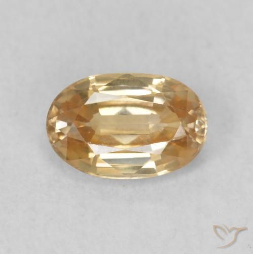 0.70ct طبيعي ذهبى خوخى فاتح زركون, بيضوي, VVS-VS
