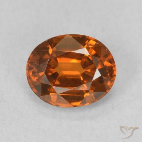 0.93ct طبيعي Medium Dark-Orange زركون, بيضوي, VVS-VS