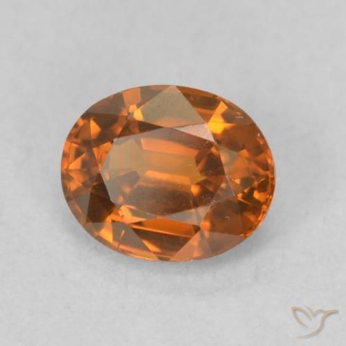 زركون Medium Dark-Orange طبيعي، بيضوي، 0.93 قيراط، VVS-VS