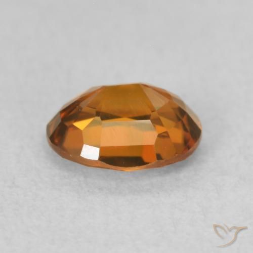 زركون Medium Dark-Orange طبيعي، بيضوي، 0.93 قيراط، VVS-VS