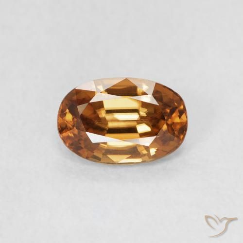 0.80ct طبيعي برتقالى متوسط زركون, بيضوي, VVS