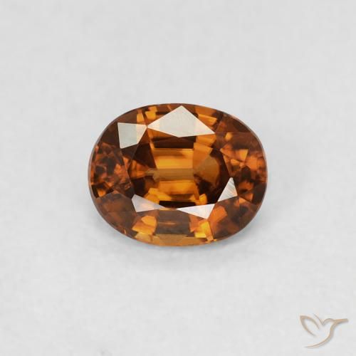 0.62ct طبيعي برتقالى كهرمانى زركون, بيضوي, VVS