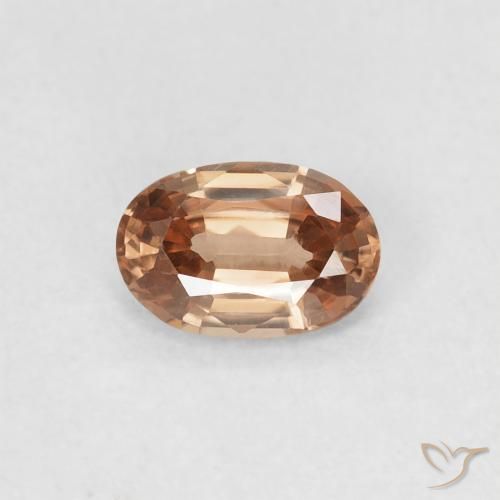 0.62ct طبيعي خوخى متوسط زركون, بيضوي, VVS