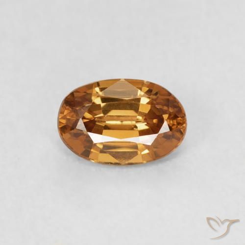 0.73ct طبيعي بني ذهبي زركون, بيضوي, VVS