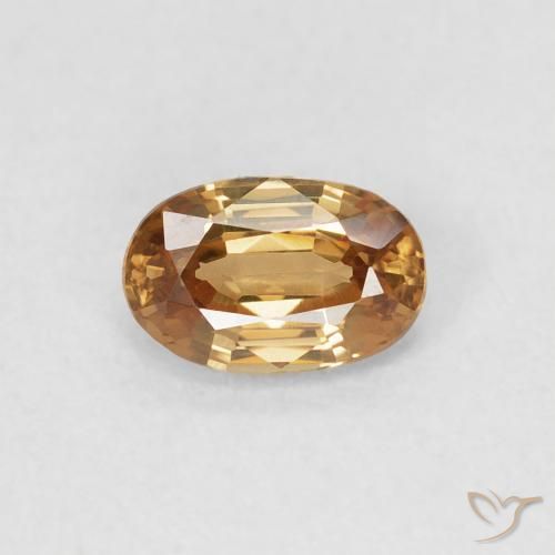 0.71ct طبيعي خوخى-ذهبى زركون, بيضوي, VVS