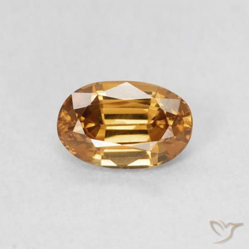 0.74ct طبيعي ذهبى متوسط زركون, بيضوي, VVS