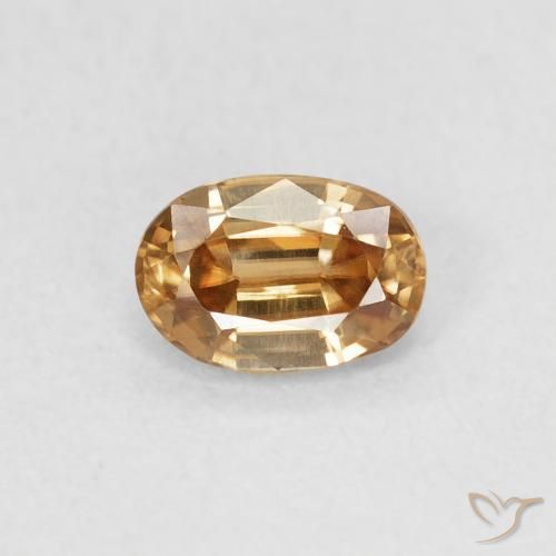 0.70ct طبيعي خوخى-ذهبى زركون, بيضوي, VVS