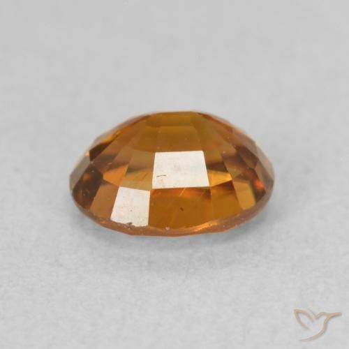 زركون Medium Dark-Orange طبيعي، بيضوي، 1.19 قيراط، قليلا جدا