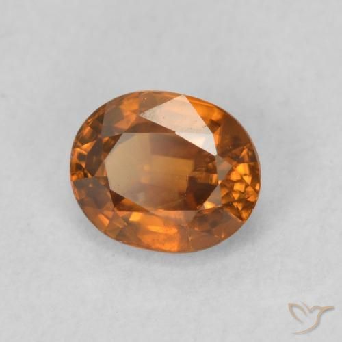 زركون Medium Dark-Orange طبيعي، بيضوي، 1.00 قيراط، قليلا جدا