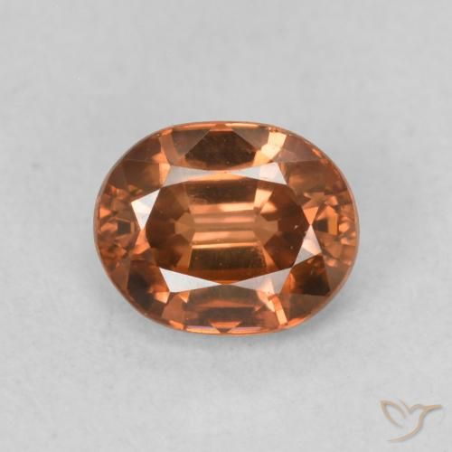 1.06ct طبيعي برتقالى غامق زركون, بيضوي, قليلا جدا, Photo A