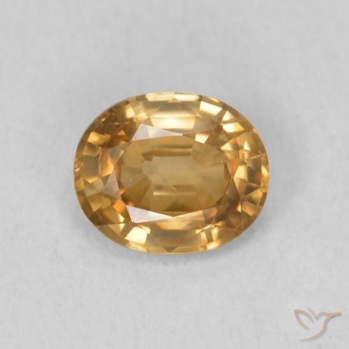 0.82ct طبيعي ذهبى متوسط زركون, بيضوي, قليلا جدا