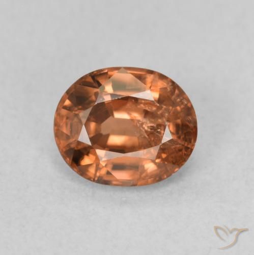 0.93ct طبيعي برتقالي فاتح زركون, بيضوي, قليلا جدا