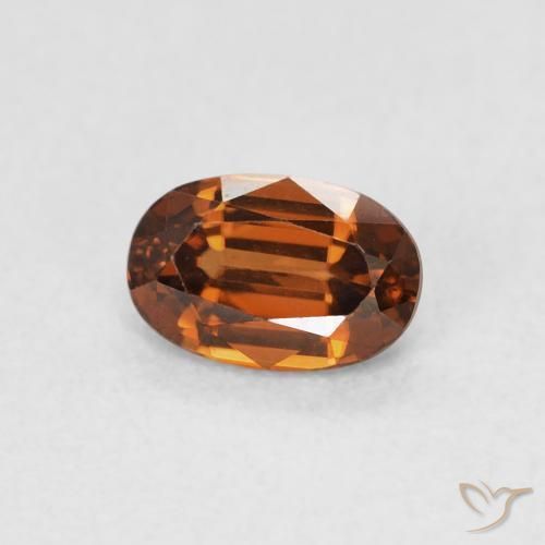 زركون Medium Dark-Orange طبيعي، بيضوي، 0.82 قيراط، VVS