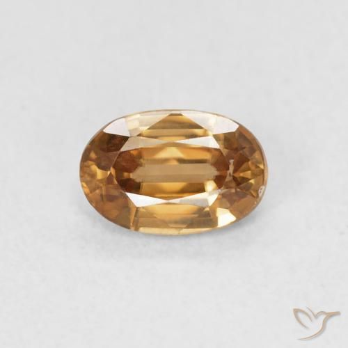 0.74ct طبيعي برتقالى بنى زركون, بيضوي, VVS-VS