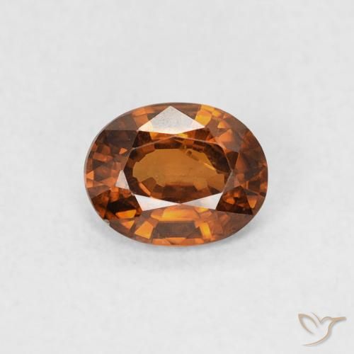 0.51ct طبيعي Medium Dark-Orange زركون, بيضوي, VVS-VS
