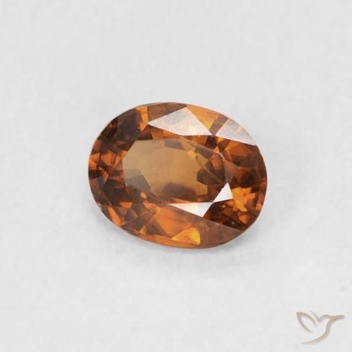 زركون Medium Dark-Orange طبيعي، بيضوي، 0.51 قيراط، VVS-VS