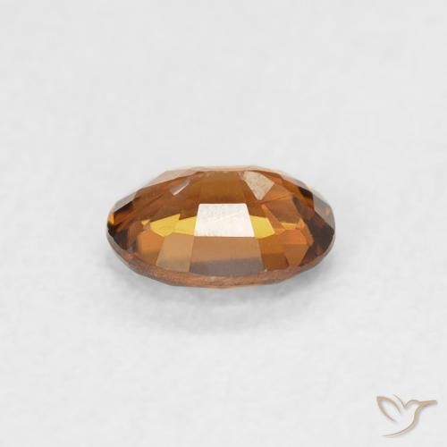 زركون Medium Dark-Orange طبيعي، بيضوي، 0.51 قيراط، VVS-VS