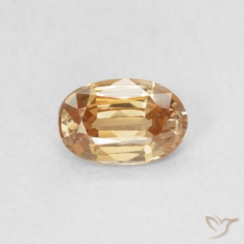 0.70ct طبيعي ذهبى خوخى فاتح زركون, بيضوي, VVS-VS