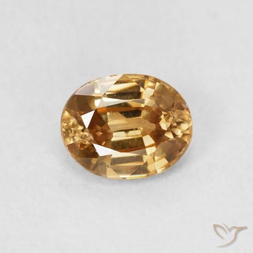 0.98ct طبيعي ذهبى متوسط زركون, بيضوي, قليلا جدا