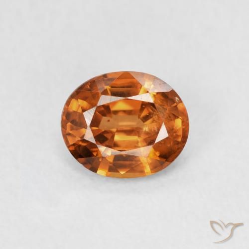 0.91ct طبيعي برتقالى غامق زركون, بيضوي, قليلا جدا