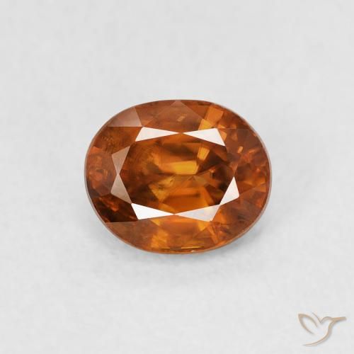 1.00ct طبيعي Medium Dark-Orange زركون, بيضوي, قليلا جدا